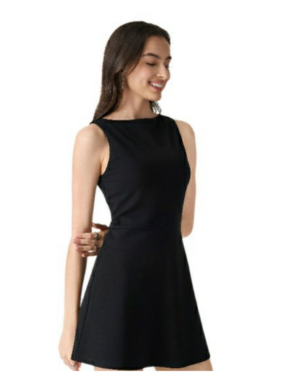 NWT OGL Ponte Classy Boatneck Fit-and-Flare Mini Bra Dress small